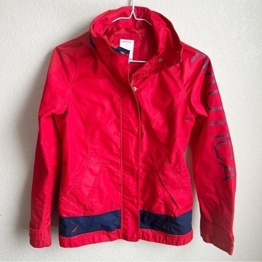 Náutica signature red and blue rain jacket lightweight xs